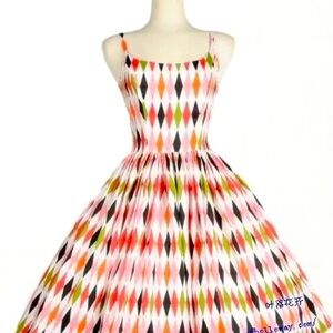 GUC Pinup Girl Clothing Multicolor Harlequin Jenny Size L
